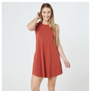 SHEBIRD The Tunic Tank Bra Dress 8 XXL Terracotta Racerback Everyday Pockets
